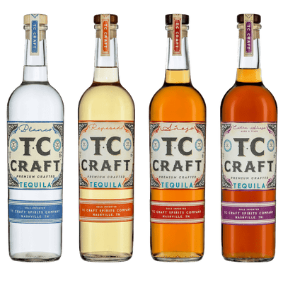 TC CRAFT Large Flight (1 Blanco | 1 Repo | 1 Anejo | 1 Extra Anejo) 750ML - TC CRAFT Tequila